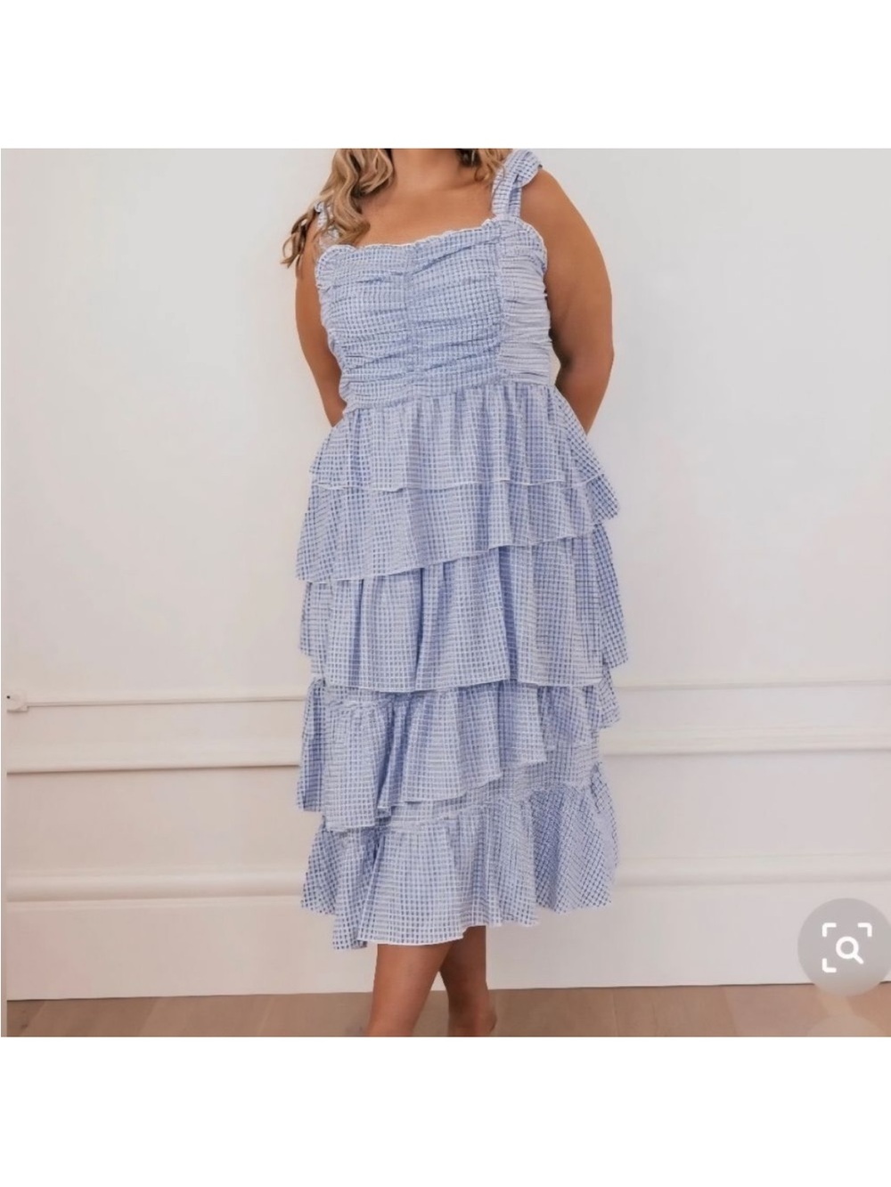 NWT Jessakae Estella Gingham Tiered Dress 3X
